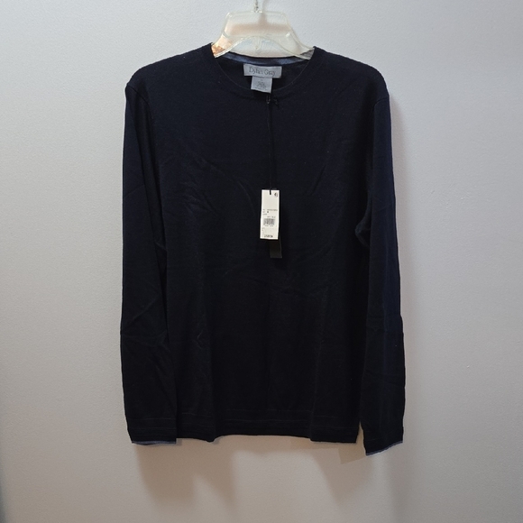 Dylan GRAY Men's NAVY Blue Wool Silk Cashmere Blend Sweater Medium - Picture 1 of 4